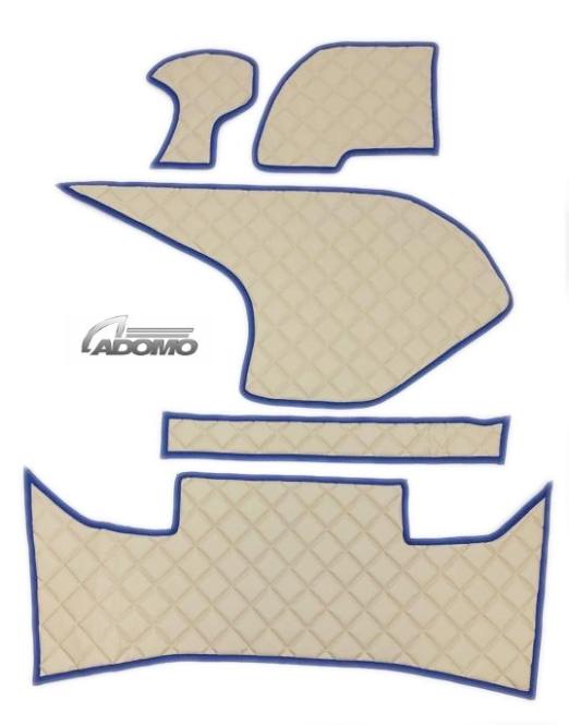 Kunstlederfußmatten mit Sitzsockel für DAF ab 2021 XG, XG+ klappbar blau-beige 