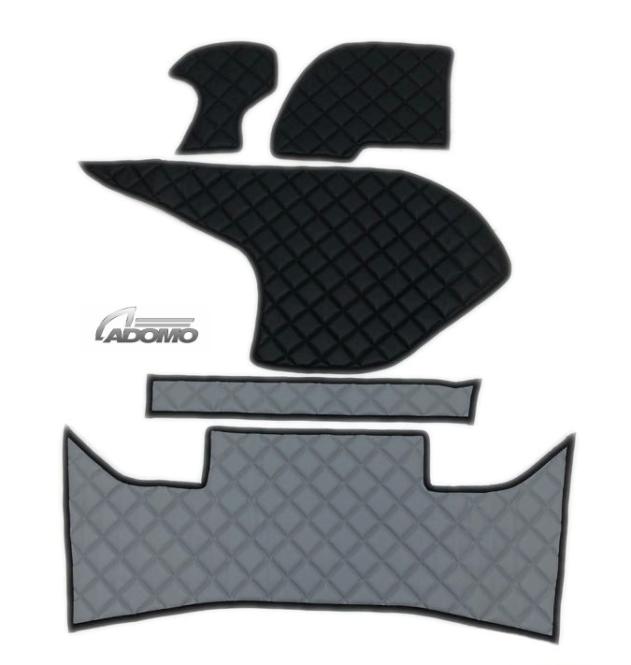 Kunstlederfußmatten mit Sitzsockel für DAF ab 2021 XG, XG+ klappbar grau-schwarz 