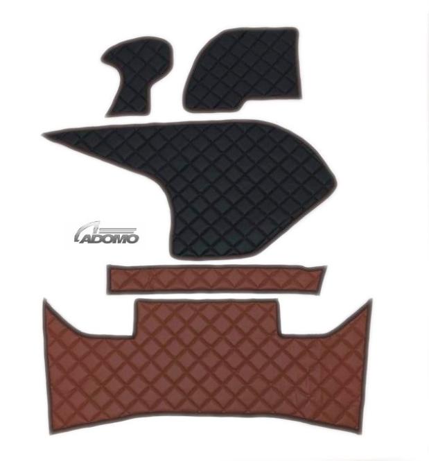 Kunstlederfußmatten mit Sitzsockel für DAF ab 2021 XG, XG+ klappbar schwarz-braun 