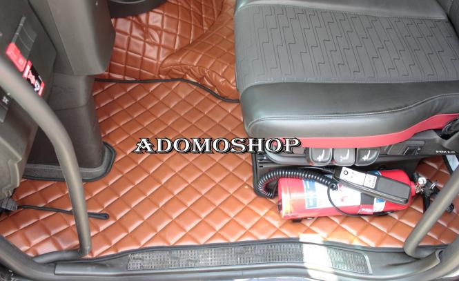 Kunstlederfußmatten mit Sitzsockeln für Volvo FH Aero FH5 FH4 braun-matt 