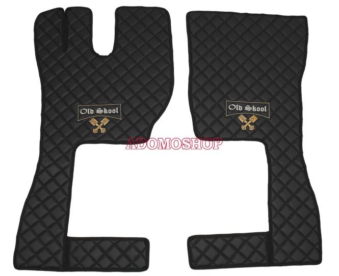 Kunstleder Fußmattenset für Volvo FH4, FH5 in grau-schwarz matt Old Skool 