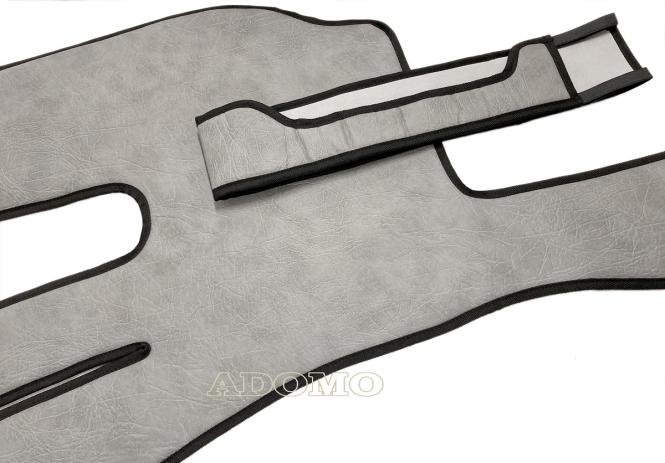 Kunstlederfußmatten mit Sitzsockel für Volvo FH4, FH5 grau-schattiert-glatt, Beifahrersitz DREHBAR 