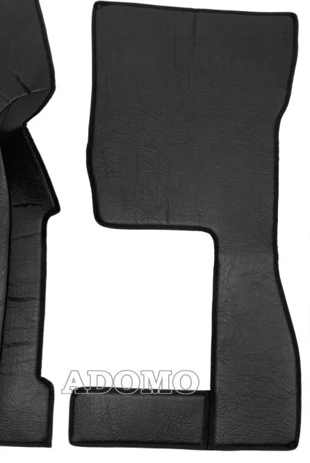 Kunstlederfußmatten mit Sitzsockel für Volvo FH4, FH5 schwarz-glatt, Beifahrersitz DREHBAR 