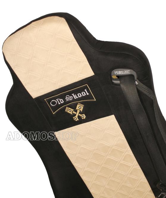 Sitzbezüge für MAN TGX TGA TGL TGM TGS schwarz-beige 2 Gurt Old Skool 
