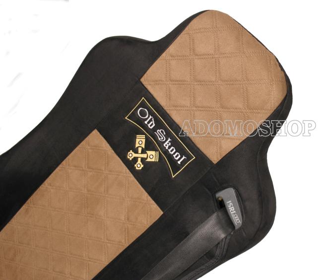 Sitzbezüge für MAN TGX TGA TGL TGM TGS schwarz-braun, 2 Gurt Old Skool 