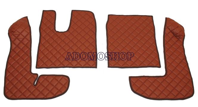 Kunstlederfußmatten für Man TGS und TGL ab 2007 bis 2018, automatik, braun-beige-matt 