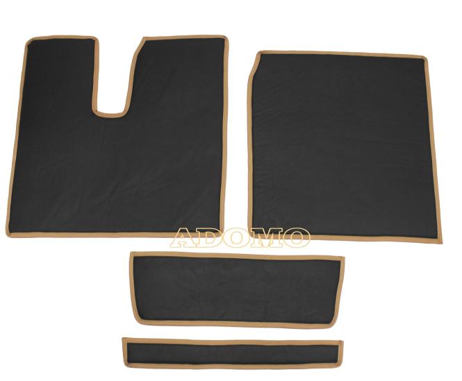 Kunstlederfußmatten für Man TGX 2018 - 2020 schwarz - glatt, Umr. beige 