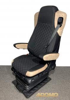 Lkw Sitzbezüge für Actros L ab 2022 MP5 MP4 Beifahrer klappbar beige 2 Armlehnen 