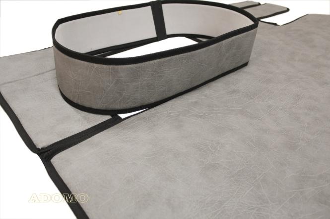 Kunstlederfußmatten mit Sitzsockel für MP5 und MP4 grau-schattiert-glatt, klappbar 13 CM