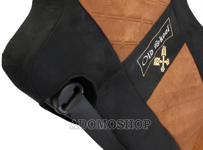 Sitzbezüge für Actros L ab 2022 MP5 und MP4 schwarz-braun Beifahrersitz klappbar Old Skool 