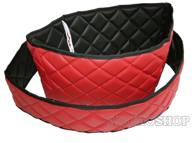 Kunstlederfußmatten mit Sitzsockel für MP5 und MP4, klappbar, schwarz-rot 