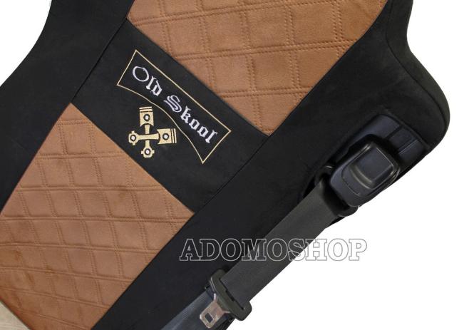 Sitzbezüge für Actros L ab 2022 MP5 und MP4 Beifahrersitz luftgefedert schwarz-braun Old Skool 