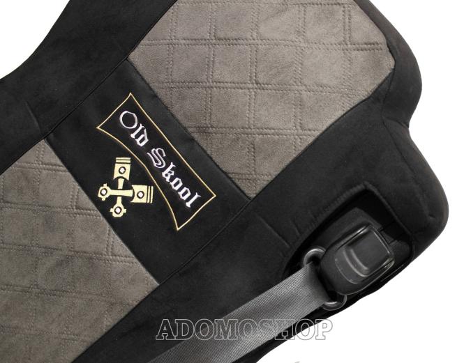 Sitzbezüge für Actros L ab 2022 MP5 und MP4 Beifahrersitz luftgefedert schwarz-grau Old Skool 