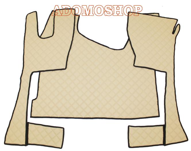 Kunstleder Fussmatten Actros MP5/Mp4 schmales Haus Tunnel beige-matt 