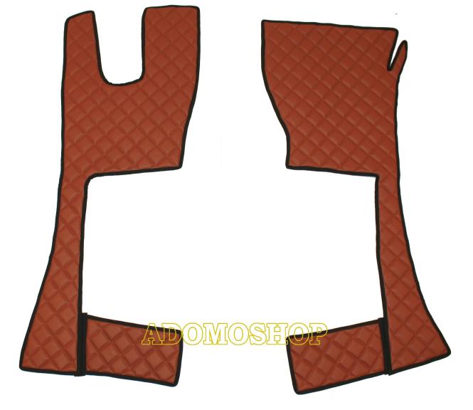 Kunstleder Fussmatten Actros MP5/Mp4 schmales Haus Tunnel braun-matt 