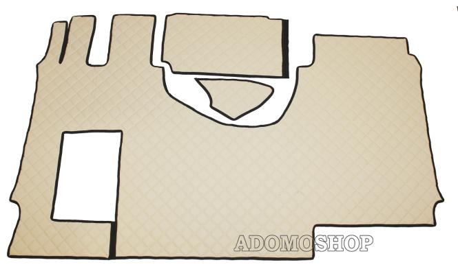 Kunstleder Fußmatten für Mercedes Actros MP5 und MP4 Solostar, beige-matt 