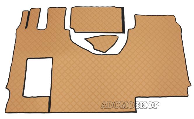 Kunstleder Fußmatten für Mercedes Actros MP5 und MP4 Solostar, cappucino-matt 