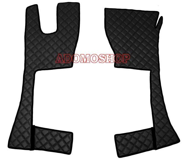 Kunstleder Fussmatten Actros MP5/Mp4 schmales Haus Tunnel schwarz-matt 