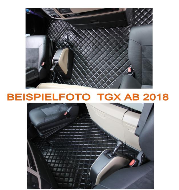 Kunstlederfußmatten für Man TGX ab 2018 schwarz-matt 
