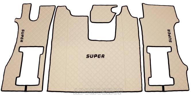 Kunstleder Fußmatten für SCANIA R ab 2017  in beige-matt, drehbar/Luft, SUPER 