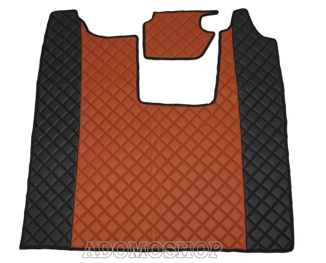 Kunstleder Fußmatten für SCANIA R ab 2017 Die neue R-Baureihe, klappbarer Beifahrersitz in braun-schwarz 