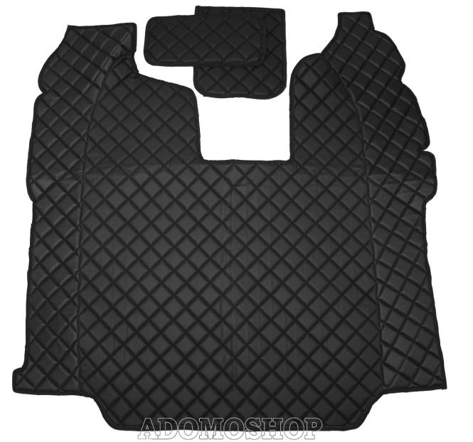 Fussmatten aus Kunstleder für Scannia R ab 2013 mit neuem Recarositz in schwarz klappbar 