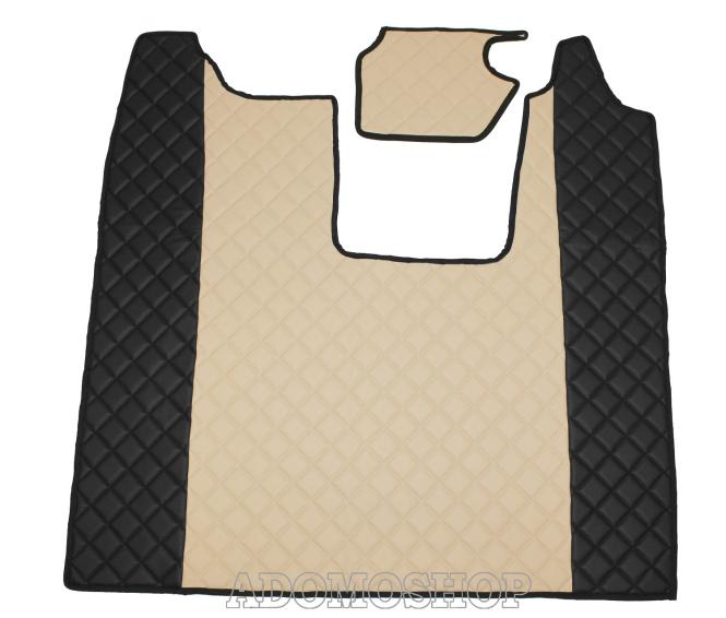 Kunstleder Fußmatten für SCANIA R ab 2017 Die neue R-Baureihe, klappbarer Beifahrersitz in beige-schwarz 