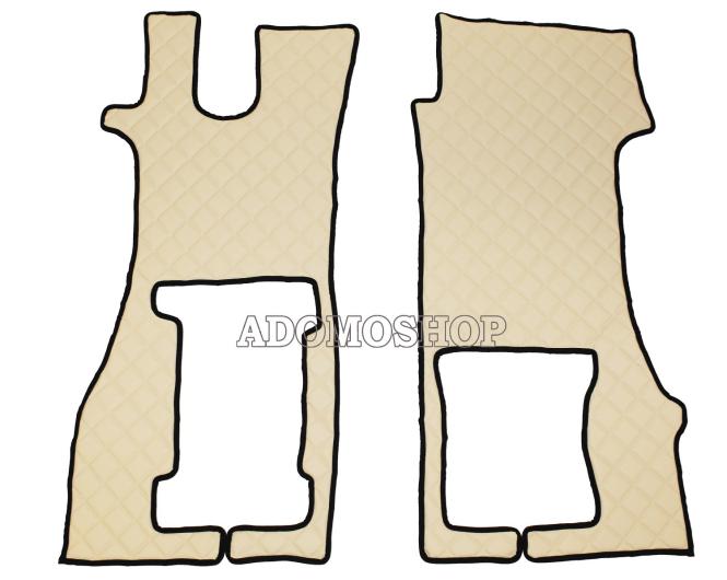 Kunstleder Fußmatten für SCANIA R ab 2017 Die neue R-Baureihe,beige-matt, klappbarer Beifahrersitz 