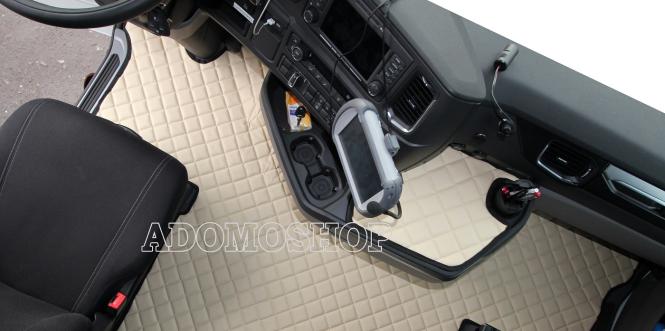 Kunstleder Fußmatten für SCANIA S ab 2017 Die neue S-Baureihe, klappbar in beige-matt 