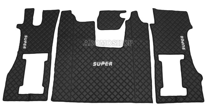 Kunstleder Fußmatten für SCANIA R ab 2017  in schwarz-matt, drehbar/Luft, SUPER 