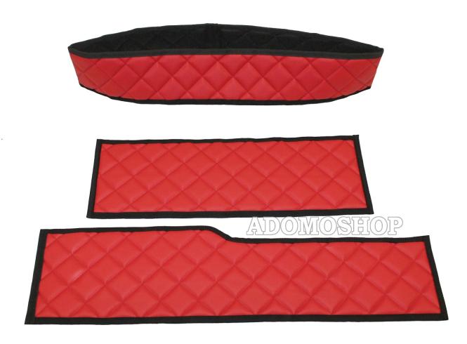 Kunstleder Fußmatten für Mercedes MP5 MP4 ACTROS L ab 2024 Solostar, schwarz-rot-matt 