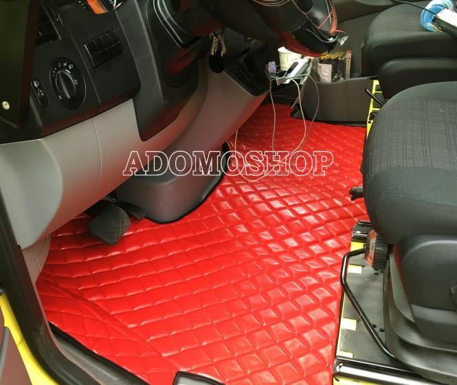 Kunstlederfußmatten für Sprinter 2-er Sitzer ab 2006, rot, glänzend 