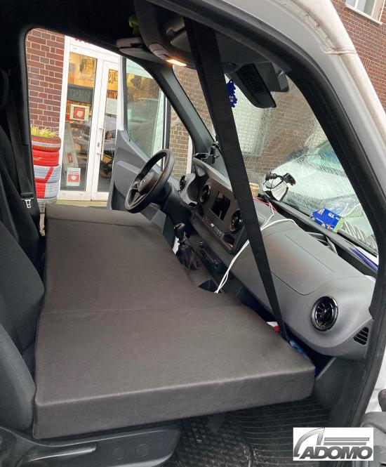 Zusatzbett, Matratze, Camper Bett für Mercedes Sprinter, 3-Teilig mit Transporttasche, schwarz 