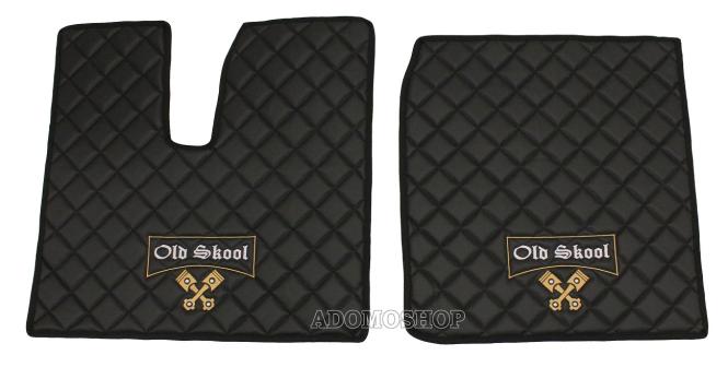 Kunstlederfussmatten für MAN TGX schwarz-braun Old Skool 