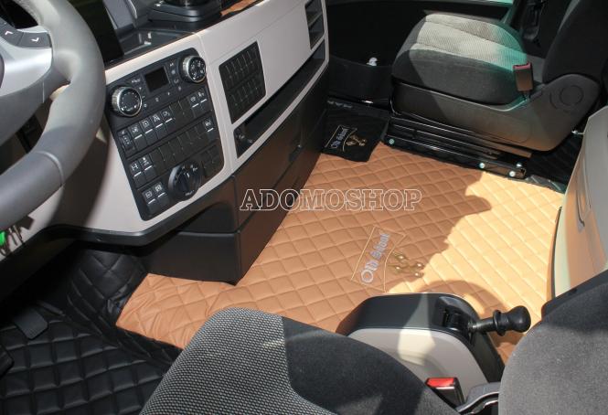 Kunstlederfußmatten für Man TGX ab 2018 cappuccino - schwarz Old Skool 