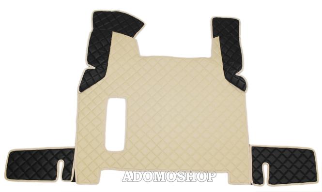 Kunstlederfußmatten für Man TGX ab 2018 beige - schwarz 