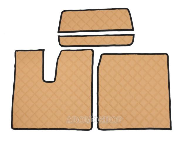 Kunstleder Fussmatten für MAN TGX ab 2007 automatik 2 Schubladen cappucino-matt 