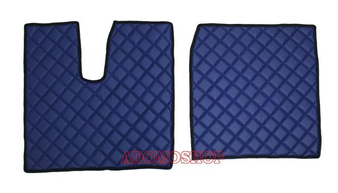 Kunstleder Fussmatten für MAN TGX ab 2007 Automatik 2 Schubladen  blau 