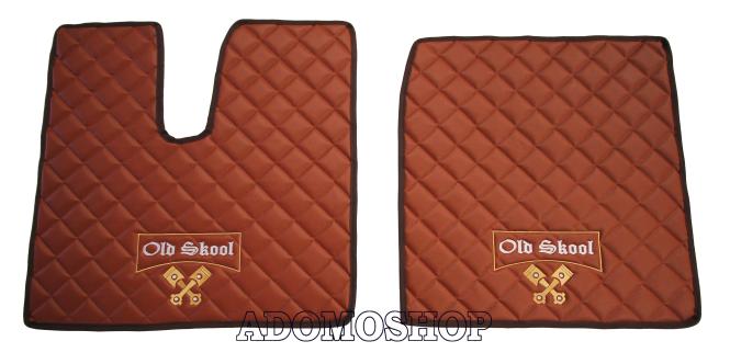 Kunstlederfussmatten für MAN TGX beige-braun Old Skool 