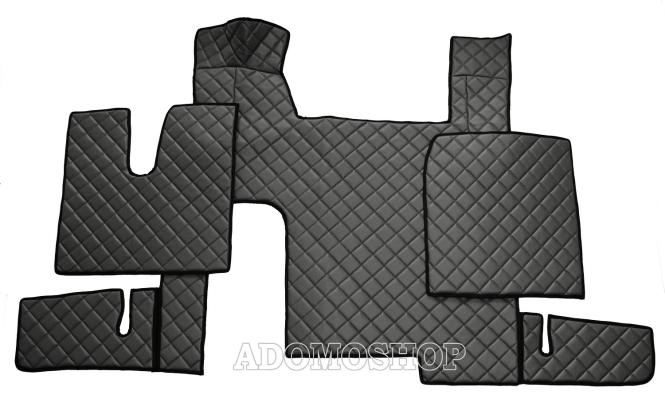 Kunstleder Fussmatten für MAN TGX ab 2007 automatik 2 Schubladen schwarz matt 