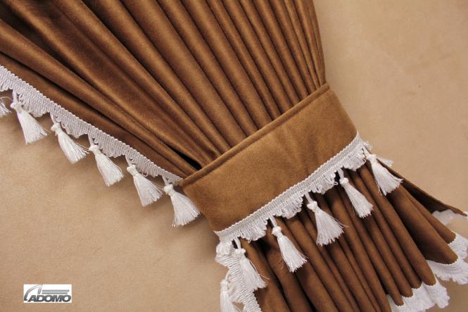 Lkw Gardinen für Scania Highline/Topline, gratis Gardinenhakenbraun-weiss  