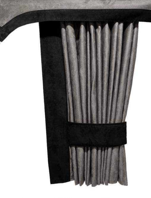 LKW Gardinen für MP5 MP4 ACTROS L ab 2024 grau - schwarz 