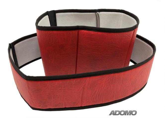 Kunstlederfußmatten Set für MP5 MP4 ACTROS L ab 20245 klappbarer Beifahrersitz, Kunstleder rot - glatt mit extra Steppung, Sockel 13cm 