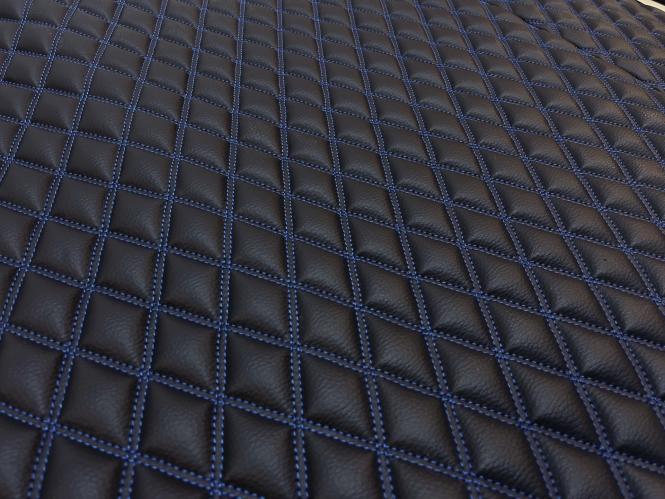 Kunstleder Fußmatten für SCANIA R ab 2017 in blau-matt, Doppelsteppung, drehbar 