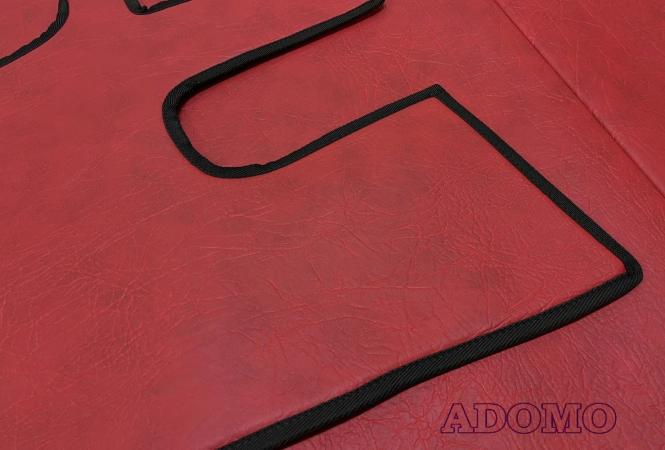 Kunstleder Fußmatten für SCANIA R ab 2017 New Generation, klappbarer Beifahrersitz in rot-schattiert-glatt 