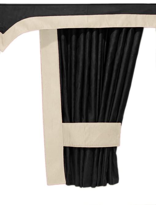 LKW Gardinen für DAF XF 106 schwarz - beige 