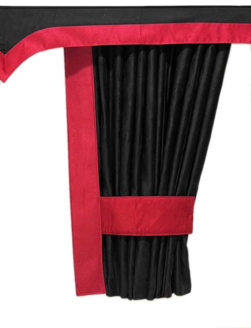 LKW Gardinen für DAF XF 106 schwarz - rot 