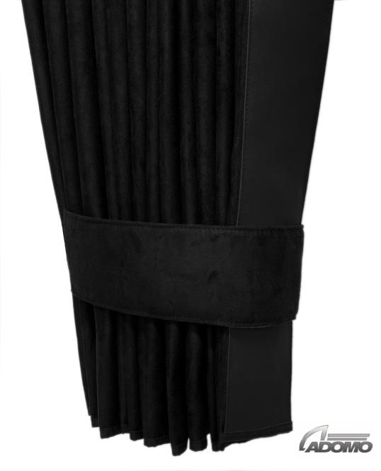 2 Seitengardinen für MAN TGX, TGS ab 2020 schwarz - schwarz OHNE oder MIT old skool OHNE old skool
