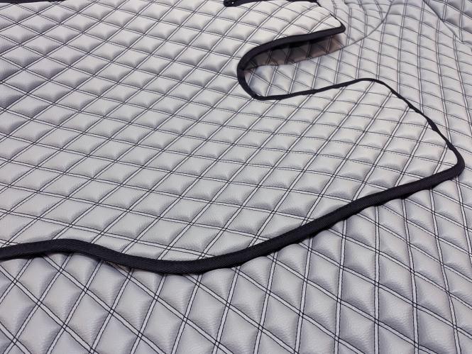 Kunstleder Fußmattenset für Volvo FH Aero FH5 FH4 in grau - matt, Doppelsteppung 