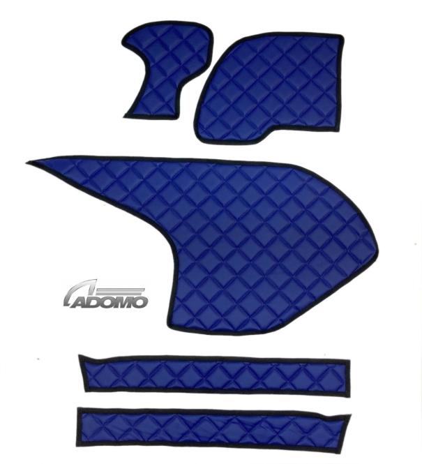 Kunstlederfußmatten mit Sitzsockel für DAF ab 2021 XG, XG+ luftgefedert schwarz-blau 